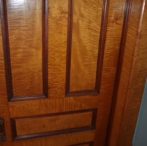 Pocket door repair, closeup.